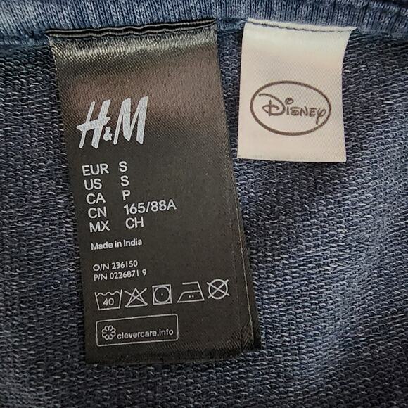 H&M Disney Mickey Mouse Quilted Blue Sweatshirt | Women's Small - Picture 10 of 12